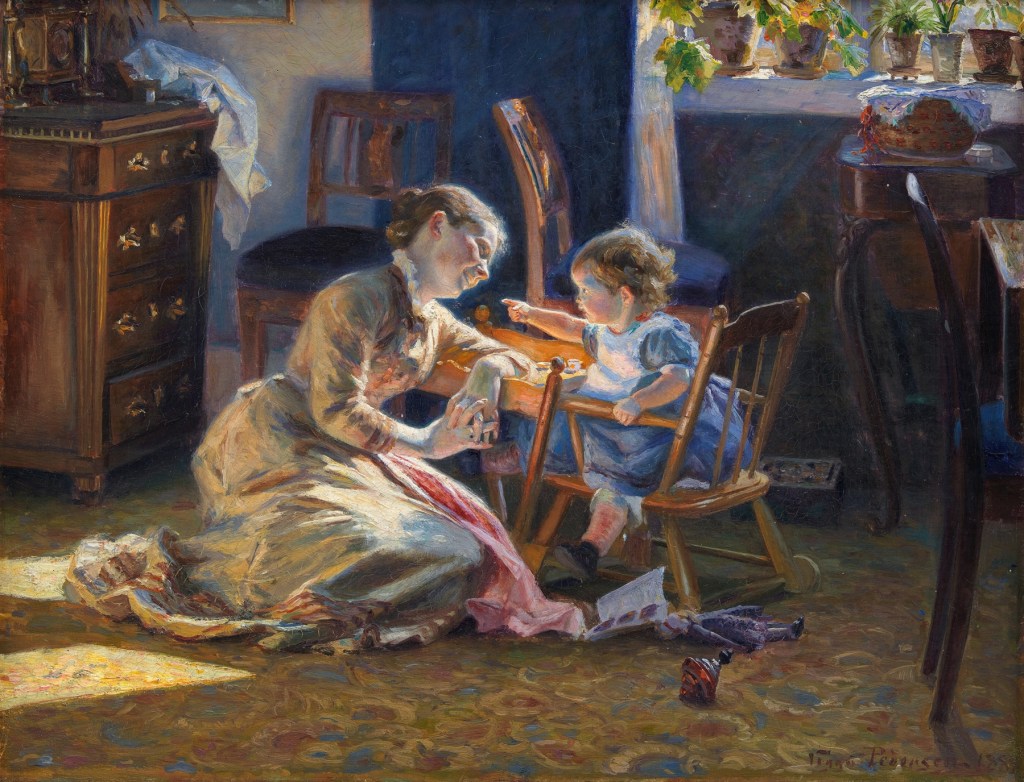 Sunshine in the Living Room. The Artist’s Wife and Child (1888)
Viggo Pedersen 
