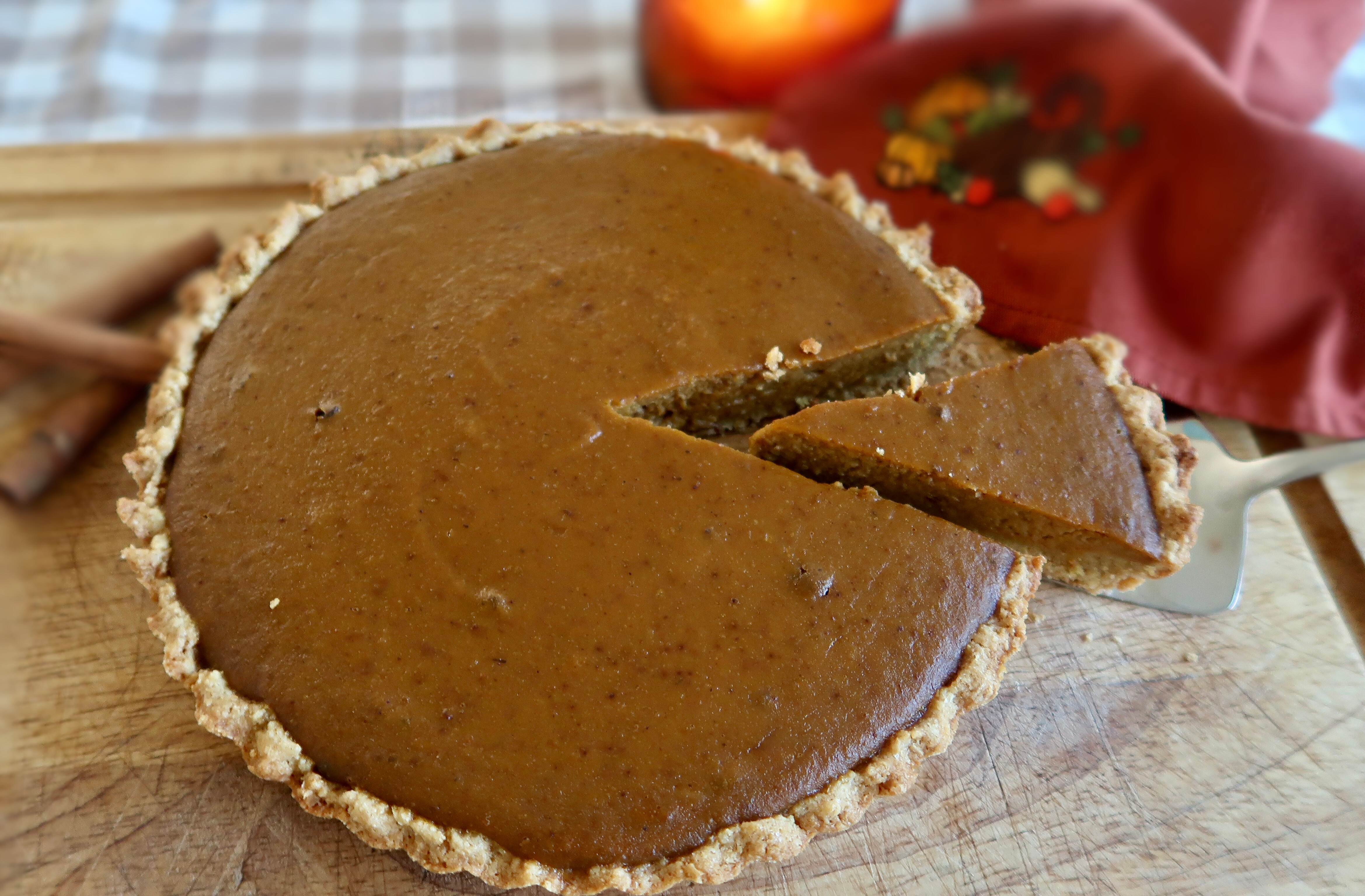 Pumpkin tart on a plate