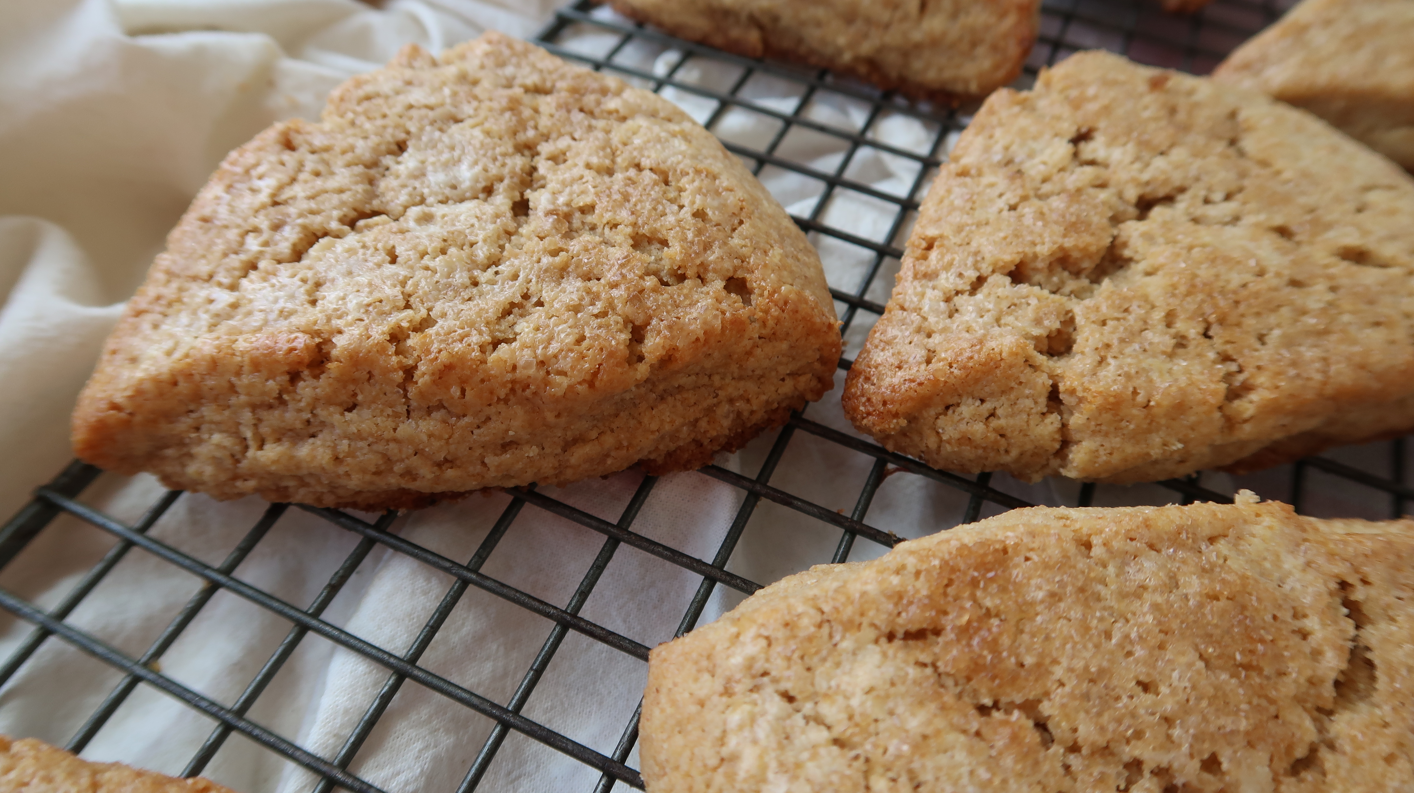 Fresh-milled einkorn cream scones