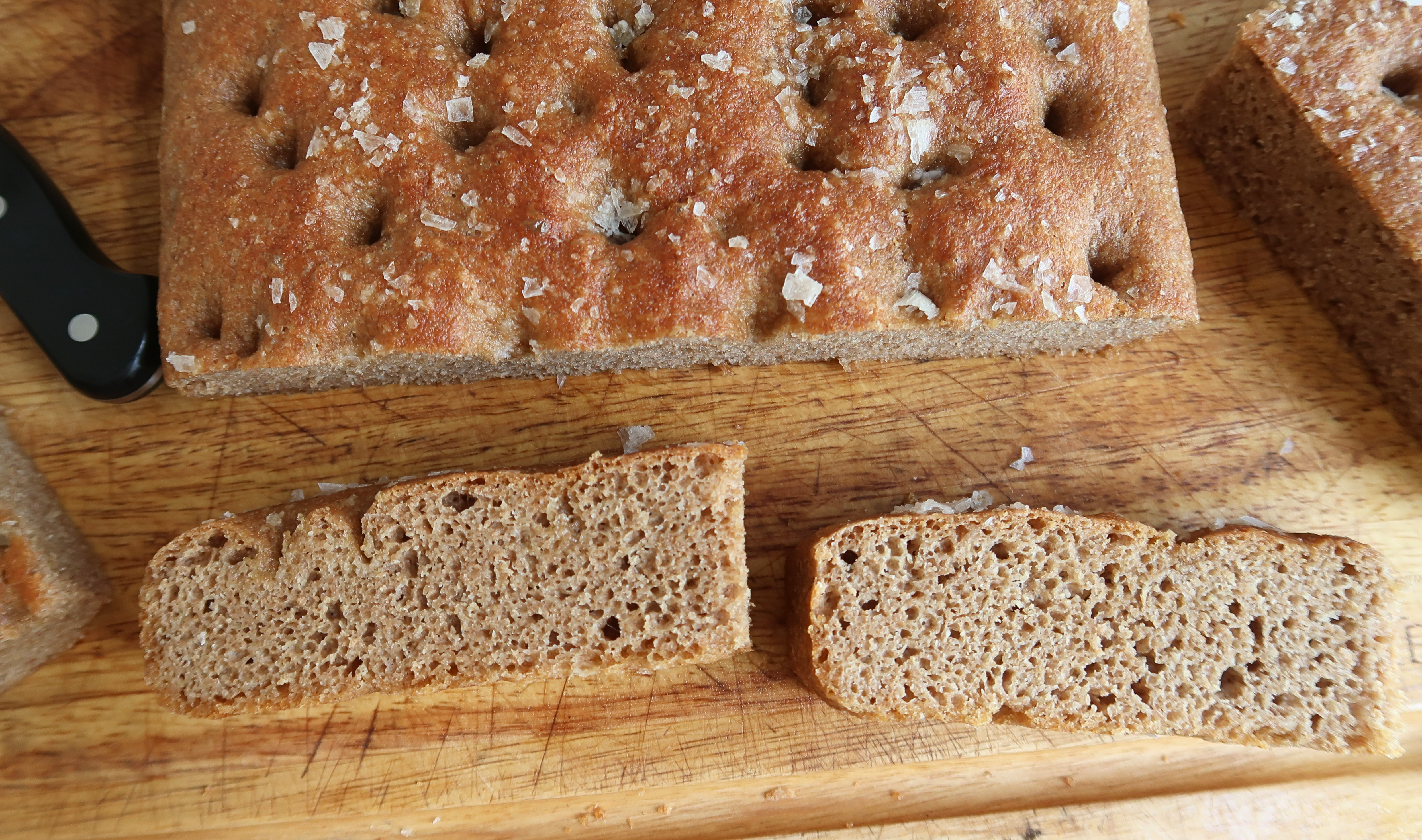 Fresh-milled focaccia bread